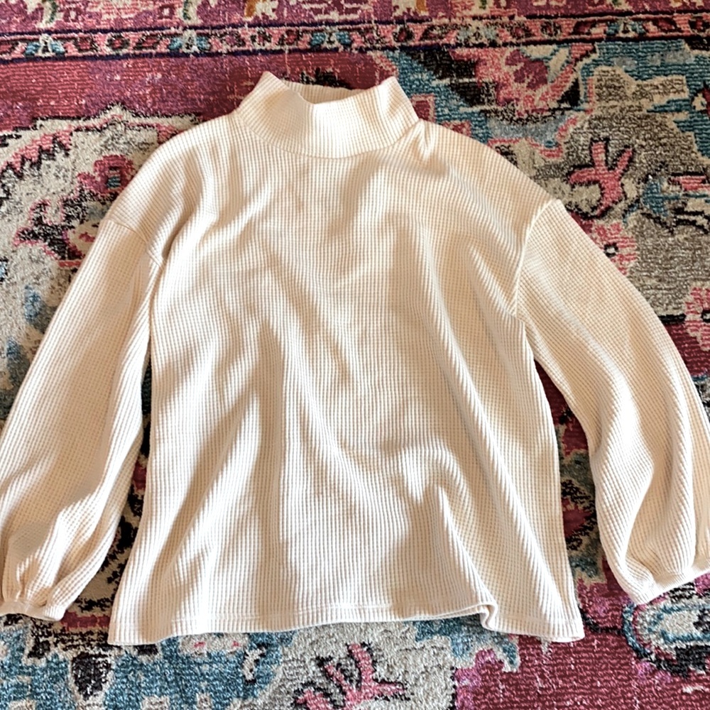 NWT Ava & Viv cream thermal mock neck 1x women’s